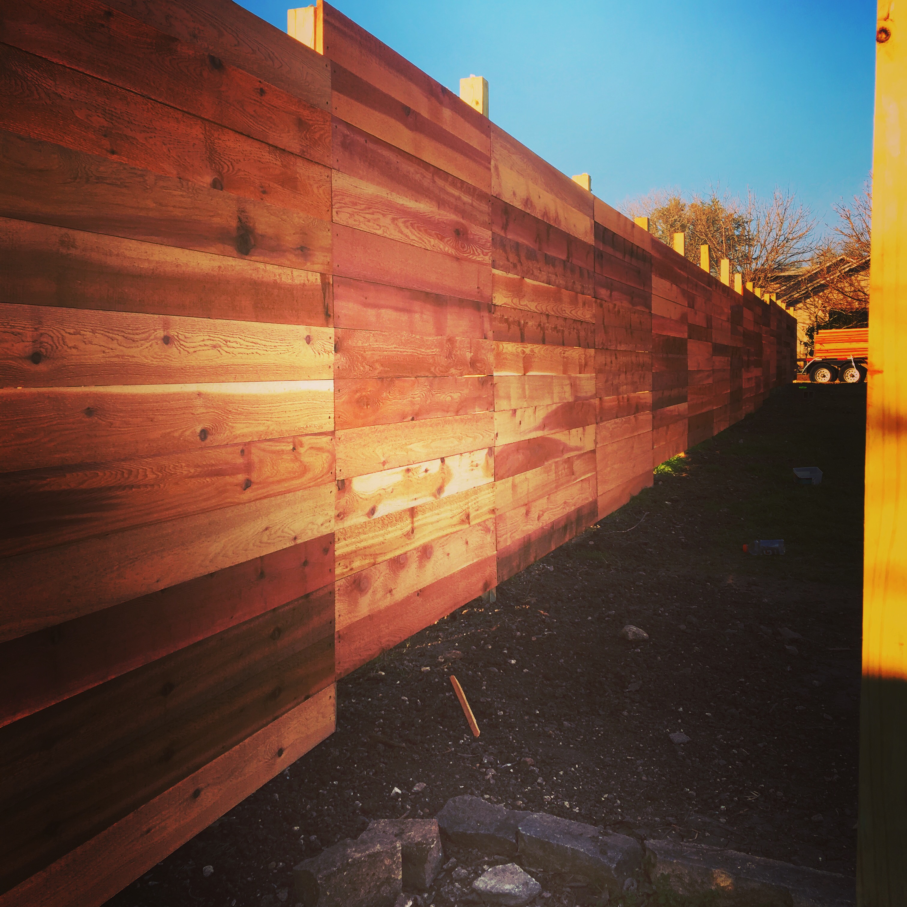 Cedar fence install