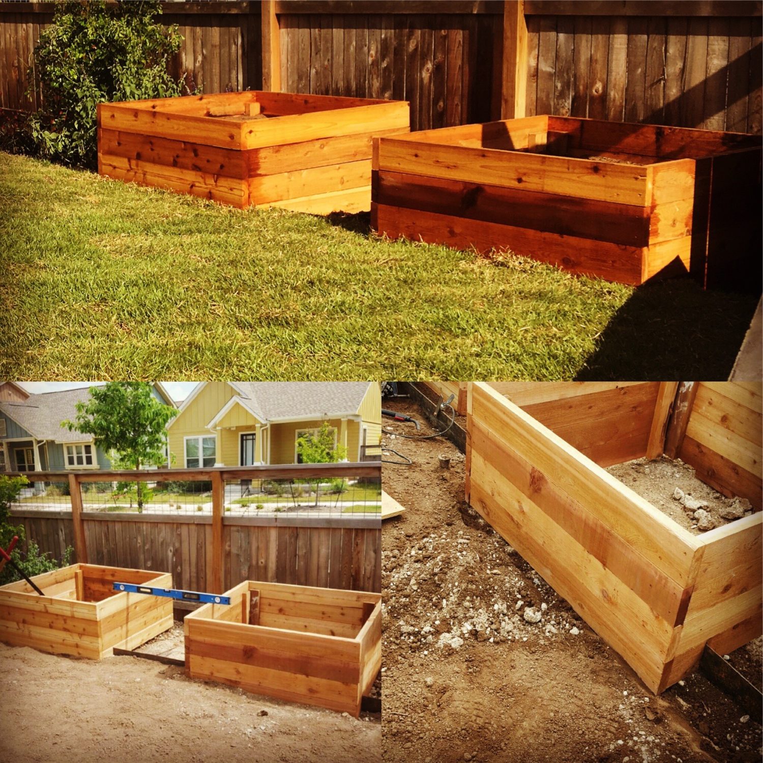 Austin landscape and design - raised cedar vegetable gardens