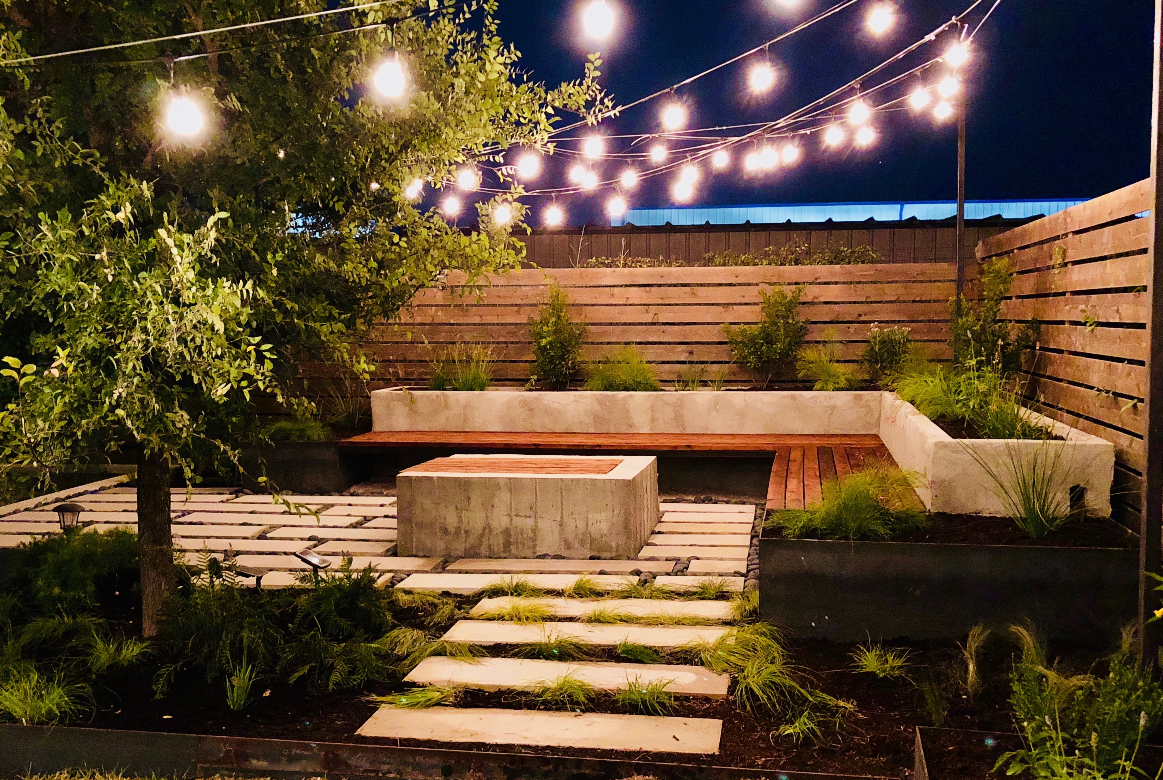 Floating Bench and Fire Pit