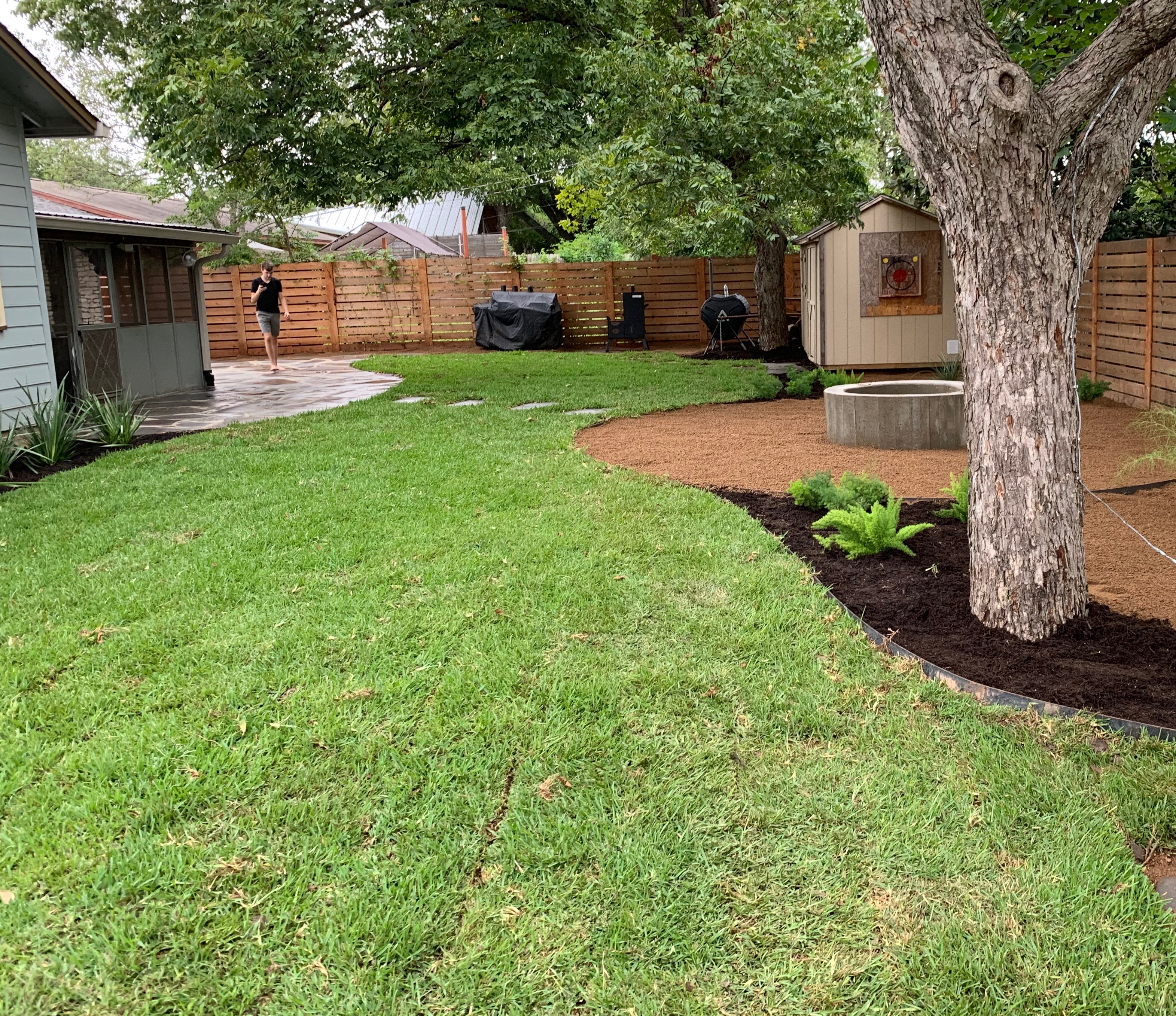 Austin landscape and design - fire pit seating