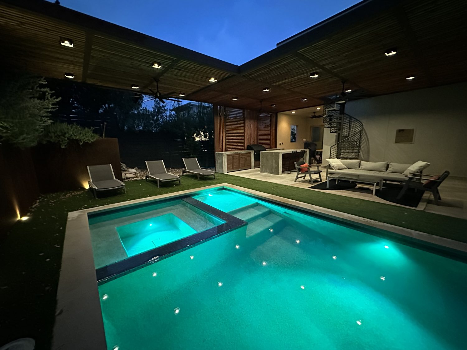 Poolside Pergola and Outdoor Kitchen