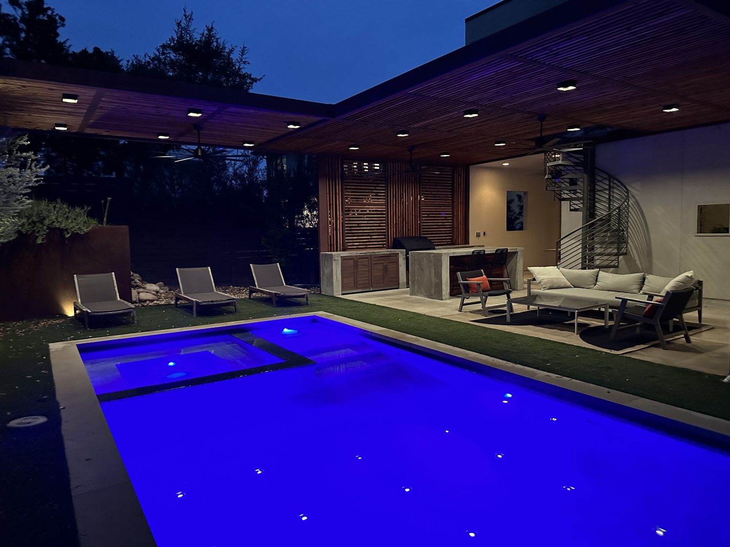 Poolside Pergola and Outdoor Kitchen