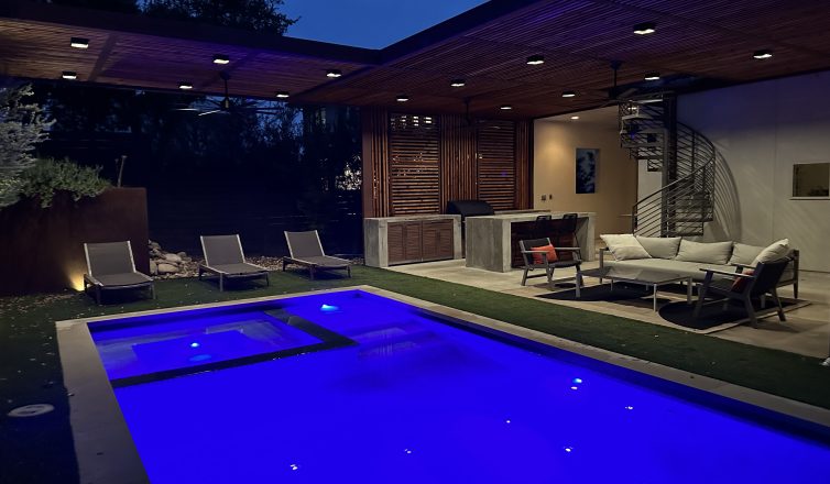 Poolside Pergola and Outdoor Kitchen